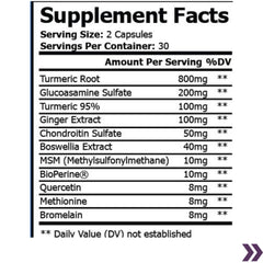 Supplement Facts for Platinum Turmeric, listing key ingredients like turmeric root and BioPerine.