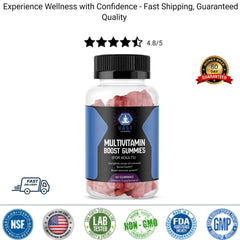 Multivitamin Boost Gummies for (Adults) with 4.8 out of 5 star rating plus Nsf-certifiction