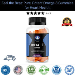  Omega-3 gummies with customer star ratings, guaranteeing heart health benefits and fast delivery.
