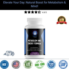  Metabolism and Energy Formula bottle with high ratings, supporting metabolism and energy levels.