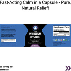supplement Label for Magnesium Glycinate capsules Fast Absorbing Calming Effect