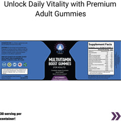 Multivitamin Boost Gummies for (Adults) supplement label