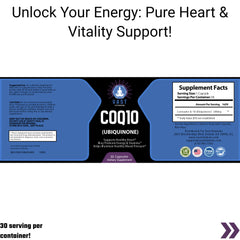 COQ10 (Ubiquinone) supplement, highlighting the potential for energy and heart health support.