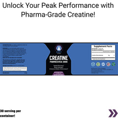 VAST Creatine promoting peak athletic performance with 30 servings per container.