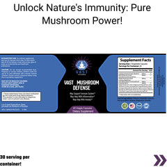 VAST Mushroom Defense with a focus on the supplement's potential to support immunity and manage inflammation.