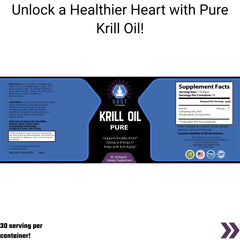  Pure Krill Oil softgels with 30 servings per container and heart health benefits.