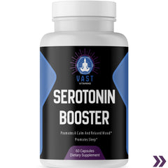 close up of Serotonin Booster With 5 HTP and Calcium