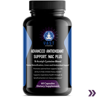 Advanced Antioxidant Support: NAC Plus Anti-oxidant defense.