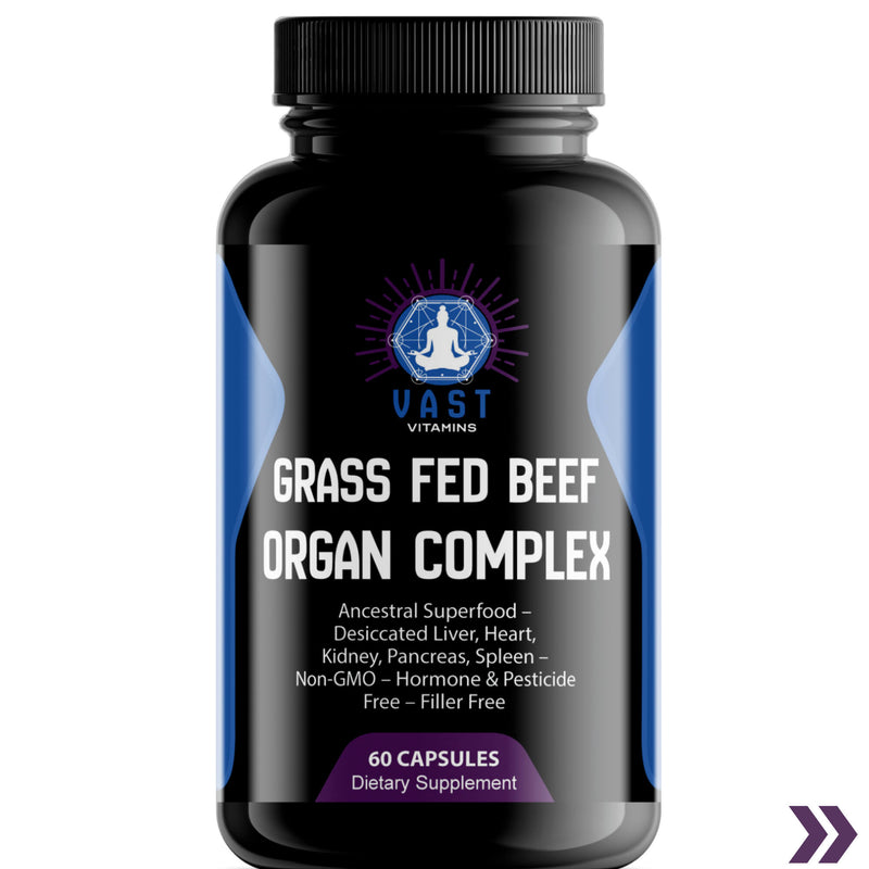 close up of Grass Fed Beef Organ Complex – Ancestral Superfood