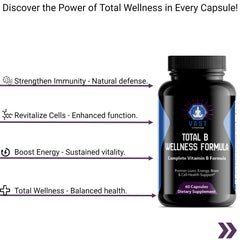 Total B Wellness Formula Cell Health Support benefits: strengthen immunity, revitalize cells, and boost energy.