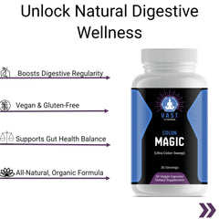 Colon Magic Ultra Colon Sweep benefits: boots digestive regularity, vegan gut health and organic