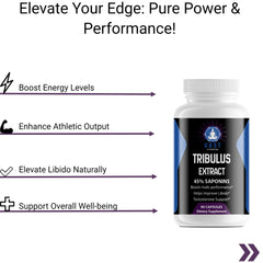 Tribulus Extract capsules highlighting energy and athletic performance benefits